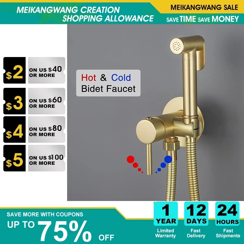 Gold Portable Bidet Sprayer Brass Toilet Bidet faucet Hot Cold Water Bathroom Mixer Shattaf Valve Jet Set hygienic shower
Gold Portable Bidet Sprayer Brass Toilet Bidet faucet Hot Cold Water Bathroom Mixer Shattaf Valve Jet Set hygienic shower