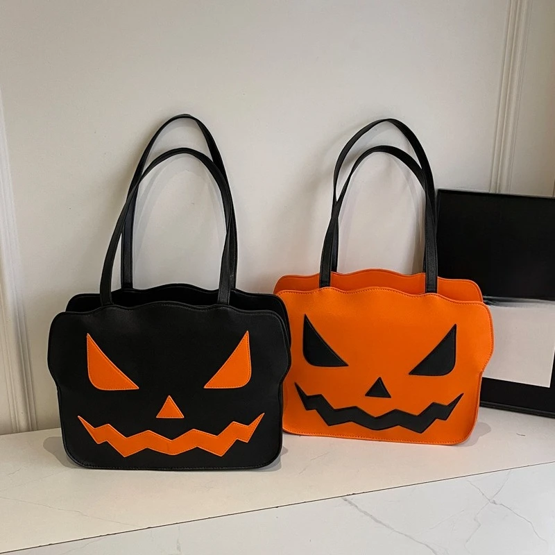 Portable Gothic Halloween Tote Bag Large Capacity Pu Leather Pumpkin Shoulder Bag Creative Quirky Demon Messenger Bag Festival
Portable Gothic Halloween Tote Bag Large Capacity Pu Leather Pumpkin Shoulder Bag Creative Quirky Demon Messenger Bag Festival