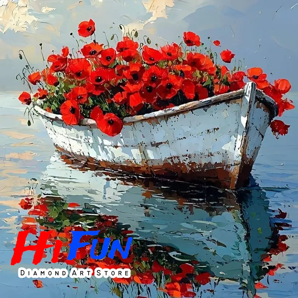 New Rustic Boat Poppies Seaside Scene Watercolor Art Full Square Round Diamond Embroidery Picture Rhinestone Art Gift
New Rustic Boat Poppies Seaside Scene Watercolor Art Full Square Round Diamond Embroidery Picture Rhinestone Art Gift