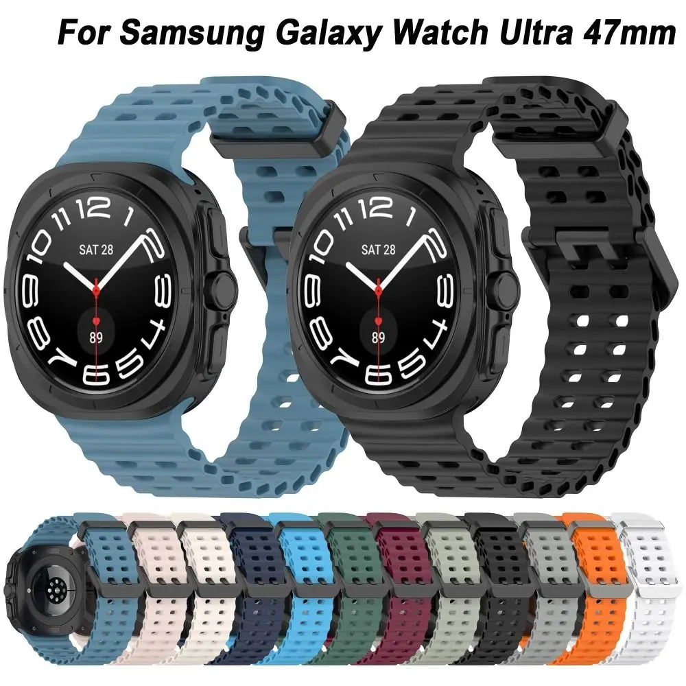 Replacement Ocean Silicone Strap Watchband Accessories Watch Bracelet Loop Colorful for Samsung Galaxy Watch Ultra 47mm
Replacement Ocean Silicone Strap Watchband Accessories Watch Bracelet Loop Colorful for Samsung Galaxy Watch Ultra 47mm