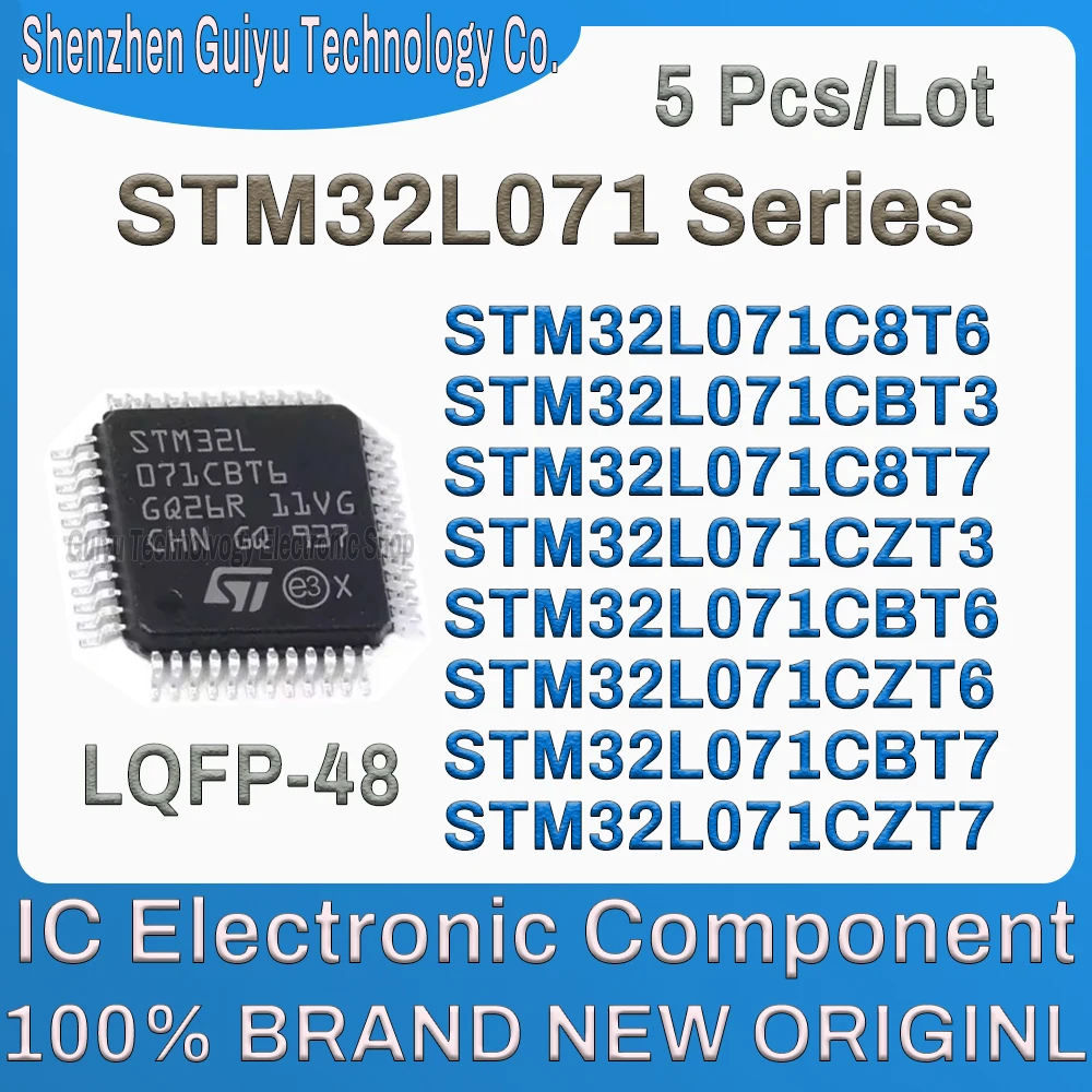 5Pcs/Lot STM32L071C8T6 STM32L071CBT3 STM32L071C8T7 STM32L071CZT3 STM32L071CBT6 STM32L071CZT6 STM32L071CBT7 STM32L071CZT7 IC Chip
5Pcs/Lot STM32L071C8T6 STM32L071CBT3 STM32L071C8T7 STM32L071CZT3 STM32L071CBT6 STM32L071CZT6 STM32L071CBT7 STM32L071CZT7 IC Chip