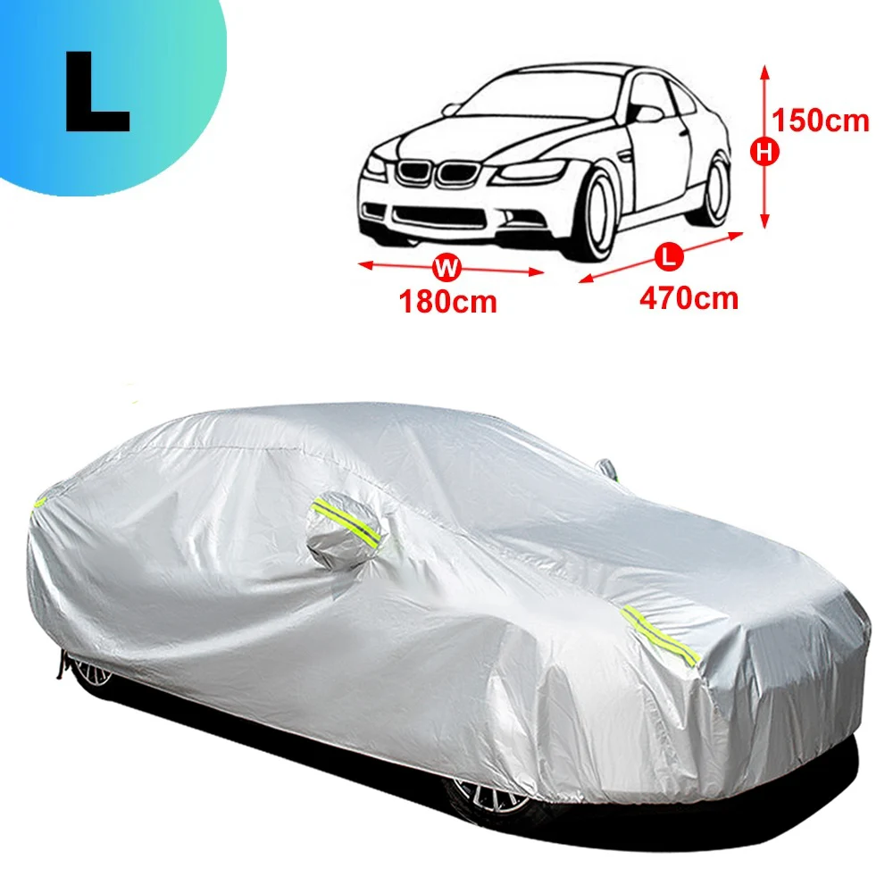 1 Pc Car Cover Outdoor Sun Protection UV Proof Dustproof Waterproof With Reflective Strip For Sedan 470x180x150cm Silver
1 Pc Car Cover Outdoor Sun Protection UV Proof Dustproof Waterproof With Reflective Strip For Sedan 470x180x150cm Silver