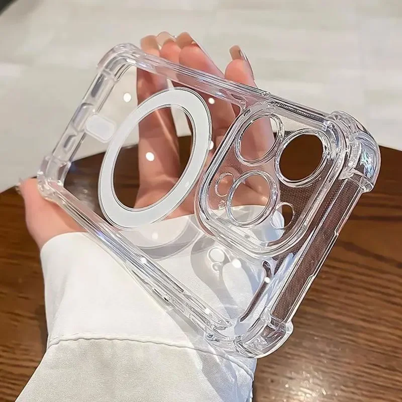 Роскошный магнитный чехол с беспроводной зарядкой для Magsafe для iPhone 16, 17, 15, 14, 13, 11, 12 Pro Max, прозрачный противоударный чехол-бампер
Роскошный магнитный чехол с беспроводной зарядкой для Magsafe для iPhone 16, 17, 15, 14, 13, 11, 12 Pro Max, прозрачный противоударный чехол-бампер