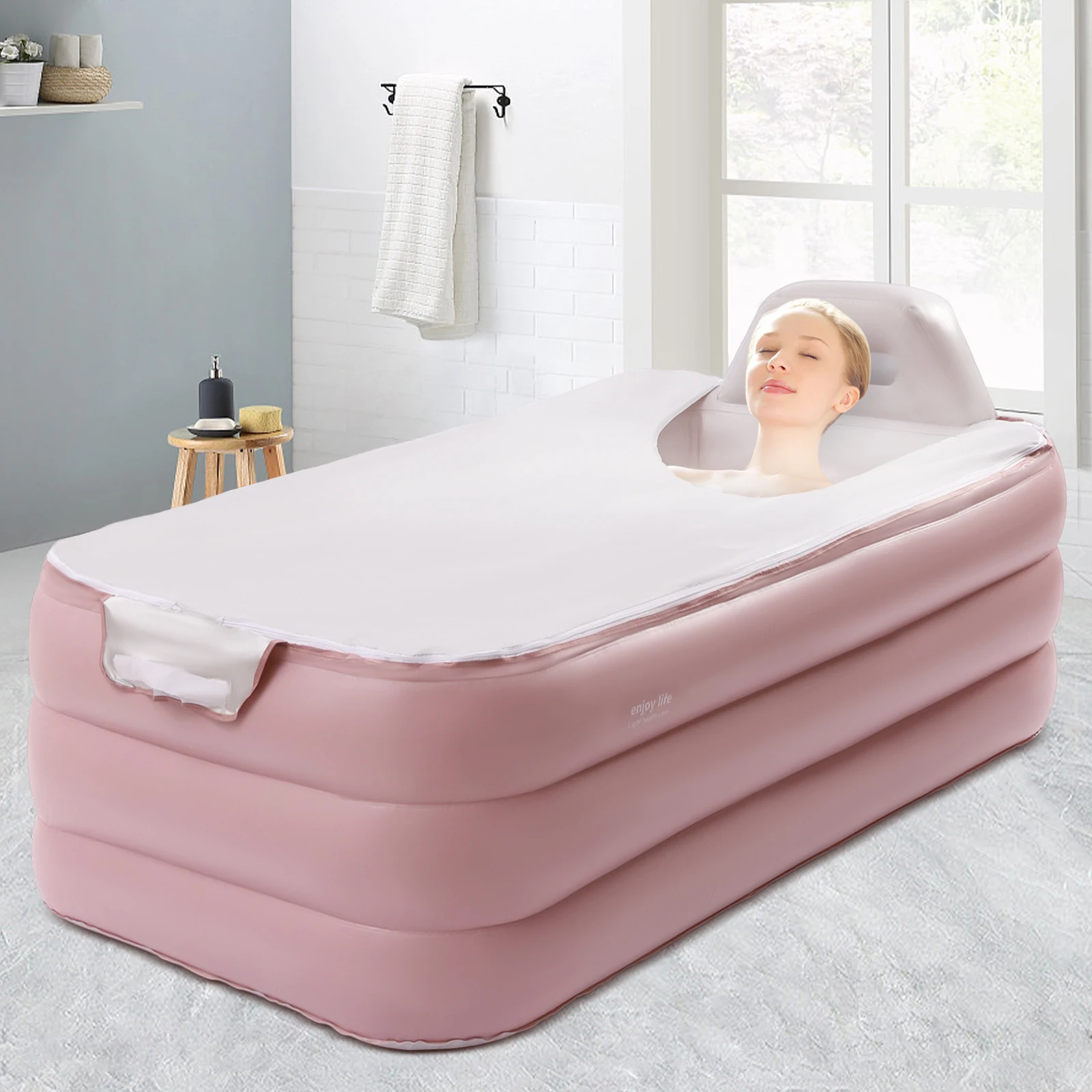 Foldable Inflatable BathTub Travel Pink Bath Tub for Adults Large Tub Spa 1.6m Home Swimming Pool Application (PVC)
Foldable Inflatable BathTub Travel Pink Bath Tub for Adults Large Tub Spa 1.6m Home Swimming Pool Application (PVC)