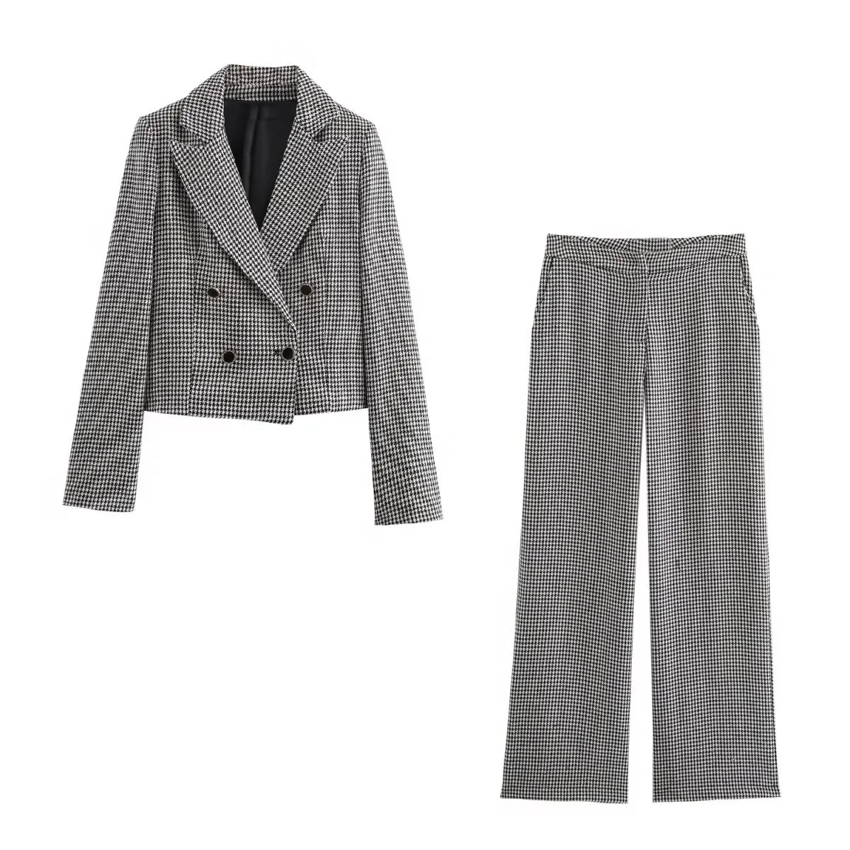 2024 Autumn New Women's Clothing Style Fashionable and Versatile Thousand Bird Grid Short Collar Long Sleeve Suit Coat Set
2024 Autumn New Women's Clothing Style Fashionable and Versatile Thousand Bird Grid Short Collar Long Sleeve Suit Coat Set