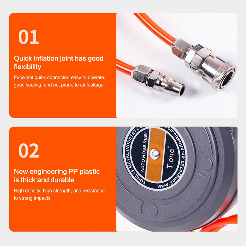 Retractable Air Hose Reel Automatic Retractable Compact Air Easy Installation For Car Wash Garden Irrigation Water Tube Holder
Retractable Air Hose Reel Automatic Retractable Compact Air Easy Installation For Car Wash Garden Irrigation Water Tube Holder