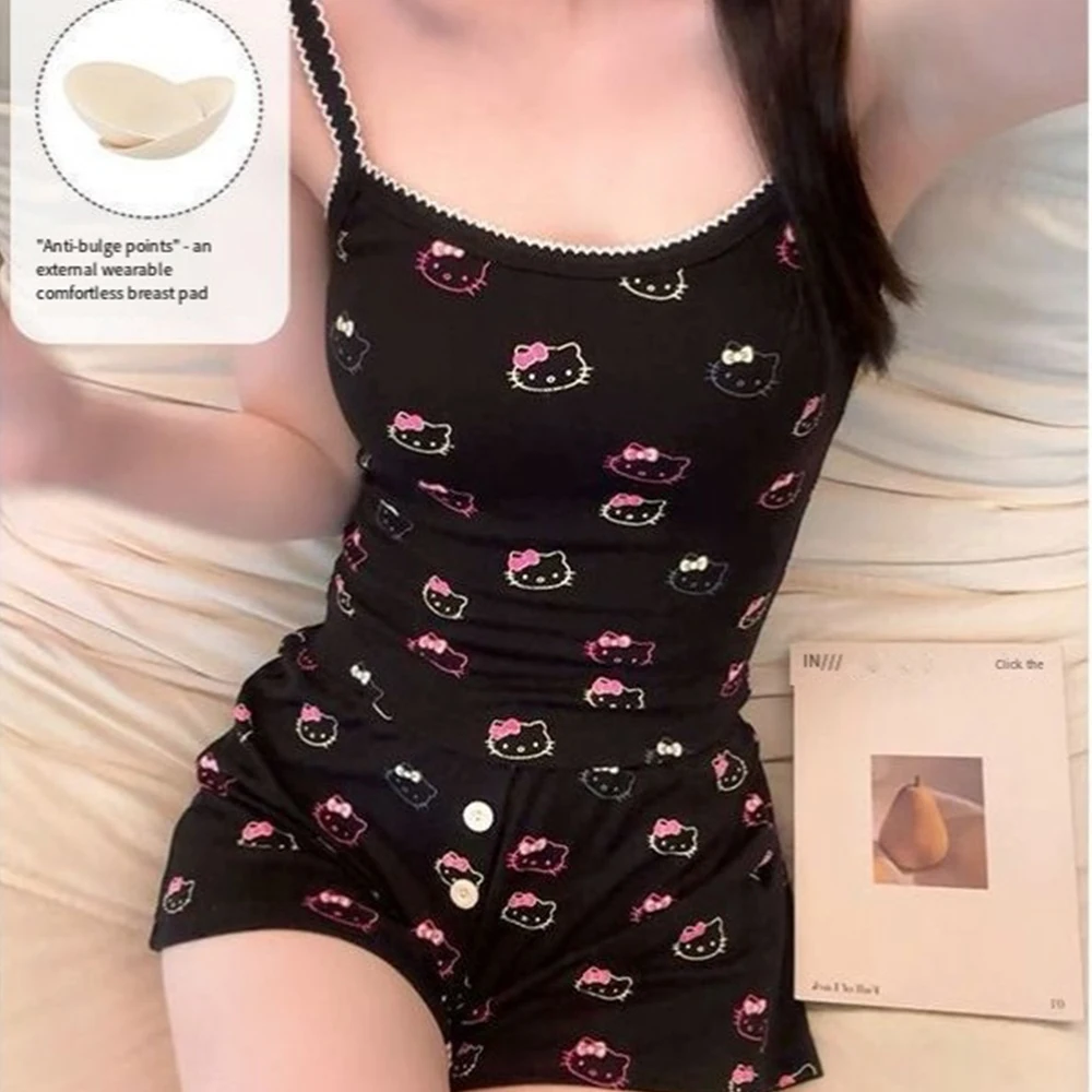 Sanrio Hello Kitty Sexy Y2K Pajama Set Women's Shorts Sleeveless Pajamas Summer Pajamas Kawaii Pajamas Strap Pajamas Home Set
Sanrio Hello Kitty Sexy Y2K Pajama Set Women's Shorts Sleeveless Pajamas Summer Pajamas Kawaii Pajamas Strap Pajamas Home Set