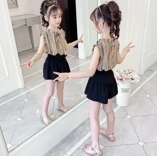 Summer Girl Striped Vest + Shorts Suit Leisure Tracksuit for Kids Girls Clothes 5 6 8 10 11 12 Years Old Children's Clothing Set
Summer Girl Striped Vest + Shorts Suit Leisure Tracksuit for Kids Girls Clothes 5 6 8 10 11 12 Years Old Children's Clothing Set