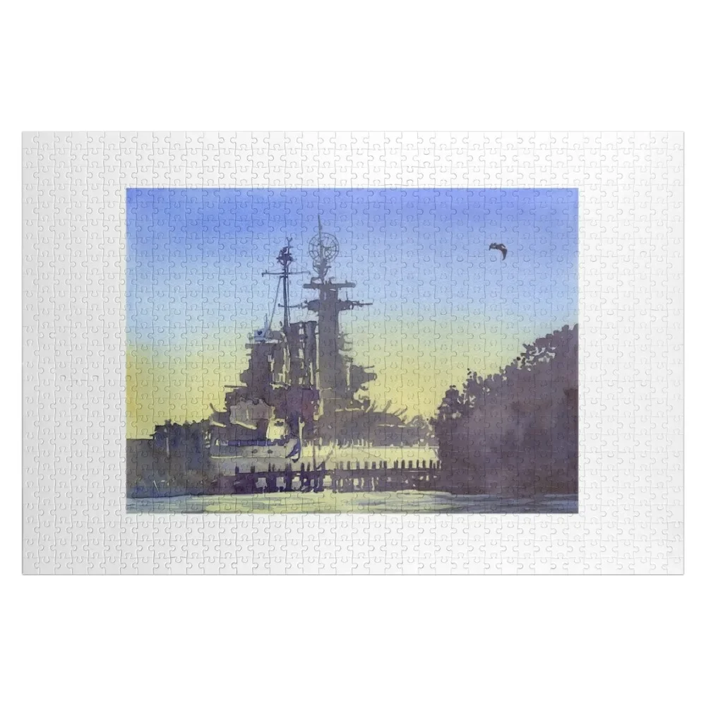 Exterior of Battleship North Carolina at sunset in the coastal city of Wilmington, NC. Watercolor painting Battles Jigsaw Puzzle
Exterior of Battleship North Carolina at sunset in the coastal city of Wilmington, NC. Watercolor painting Battles Jigsaw Puzzle