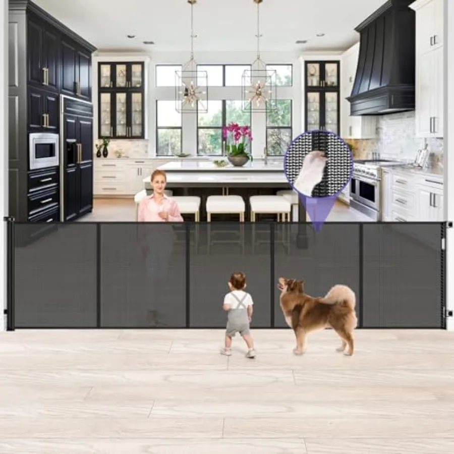 42 Inch Extra Tall Baby Gate for Large Openings Aluminum Alloy Black Retractable Pet-Proof with Floor Lock
42 Inch Extra Tall Baby Gate for Large Openings Aluminum Alloy Black Retractable Pet-Proof with Floor Lock