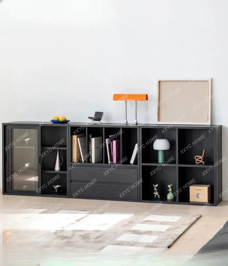 L Modular Combination Cabinet Sofa Side Cabinet Black Solid Wood Ash Wood Bay Window Bookcase Lattice Cabinet
L Modular Combination Cabinet Sofa Side Cabinet Black Solid Wood Ash Wood Bay Window Bookcase Lattice Cabinet