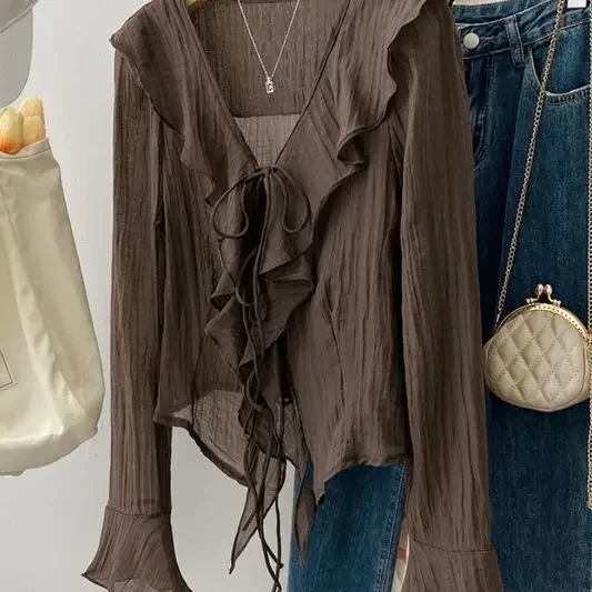 Blouses for Women Women's Ruffled Flared Shirts Elegantes Tops Vintage Spring Shirt Thin Coat 2025 ZT64
Blouses for Women Women's Ruffled Flared Shirts Elegantes Tops Vintage Spring Shirt Thin Coat 2025 ZT64