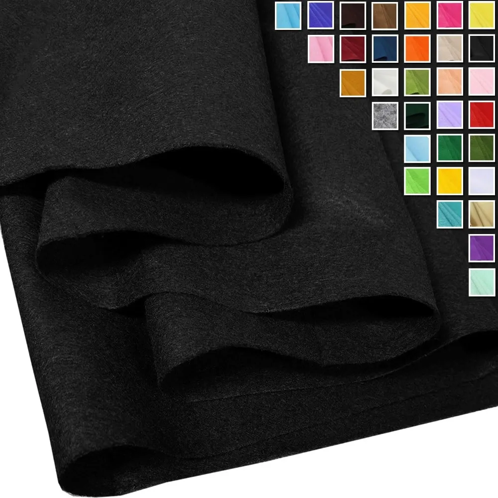 Black Felt Fabric 36" X 36" - 1.6mm Thick, Soft and Durable for Craft Projects and Decorations
Black Felt Fabric 36" X 36" - 1.6mm Thick, Soft and Durable for Craft Projects and Decorations