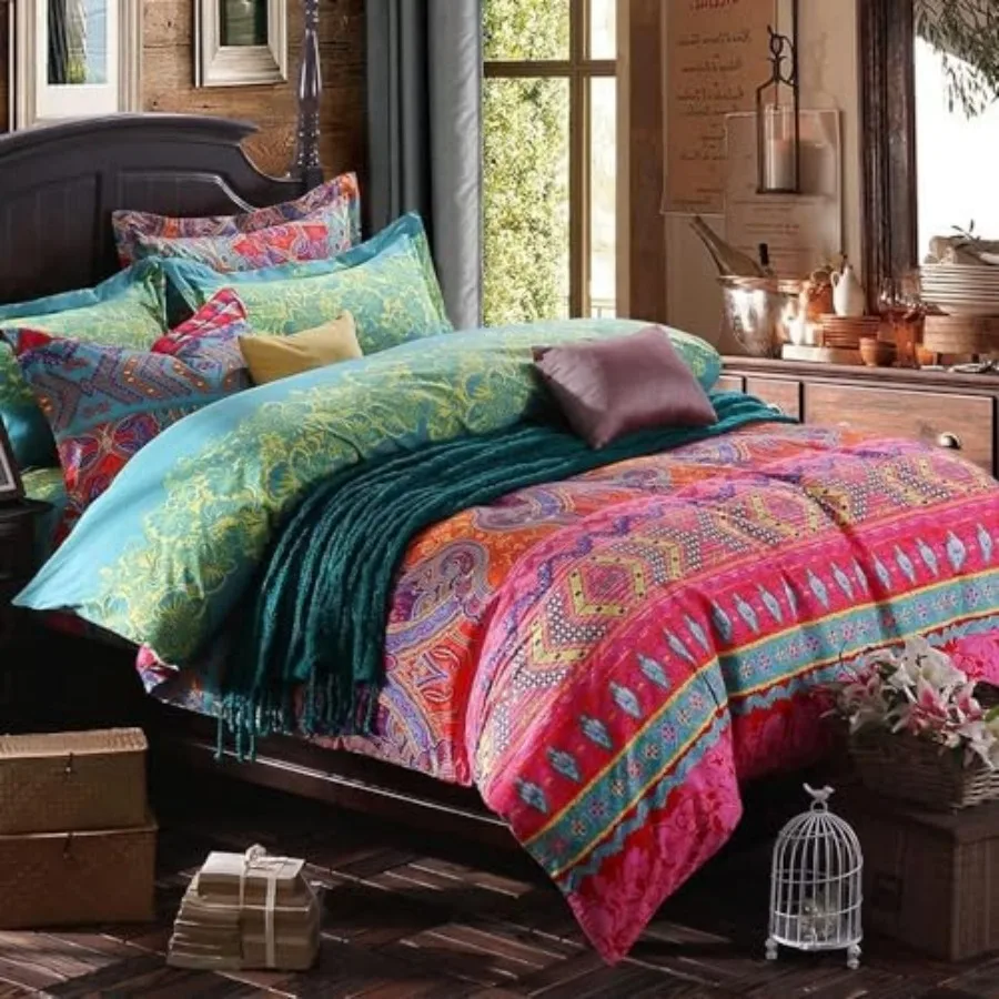 Boho Duvet Cover, Brushed Microfiber 3 Pieces Bedding Sets 1 Duvet Cover +2 Pillowcases, Bohemian Colorful Retro Print Duvet, w
Boho Duvet Cover, Brushed Microfiber 3 Pieces Bedding Sets 1 Duvet Cover +2 Pillowcases, Bohemian Colorful Retro Print Duvet, w