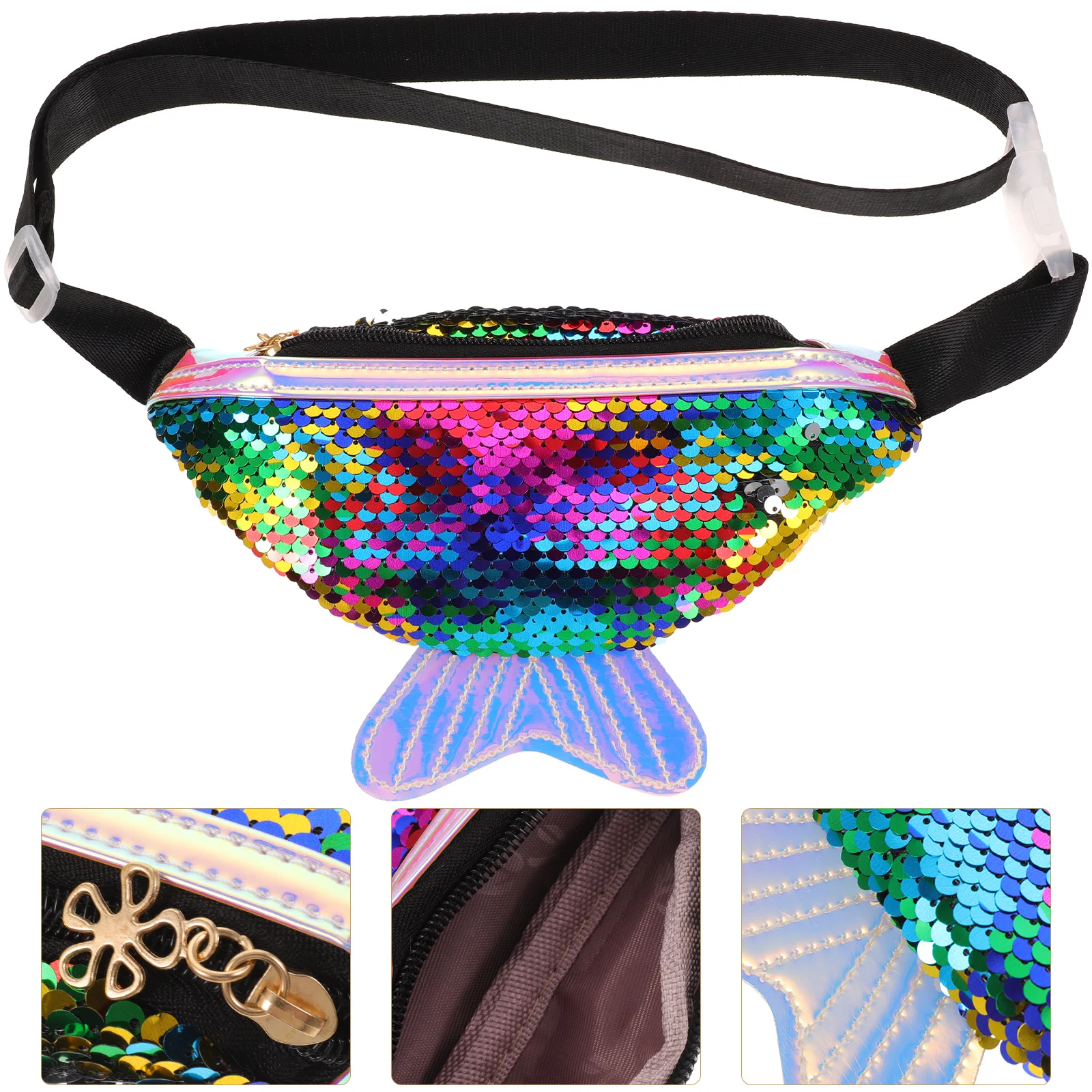 Outdoor Sports Waist Bag Fish Tail Shape Bag Bag Creative Sequins Fanny Pack Bag for Walking Jogging Hiking Climbing Camping (
Outdoor Sports Waist Bag Fish Tail Shape Bag Bag Creative Sequins Fanny Pack Bag for Walking Jogging Hiking Climbing Camping (