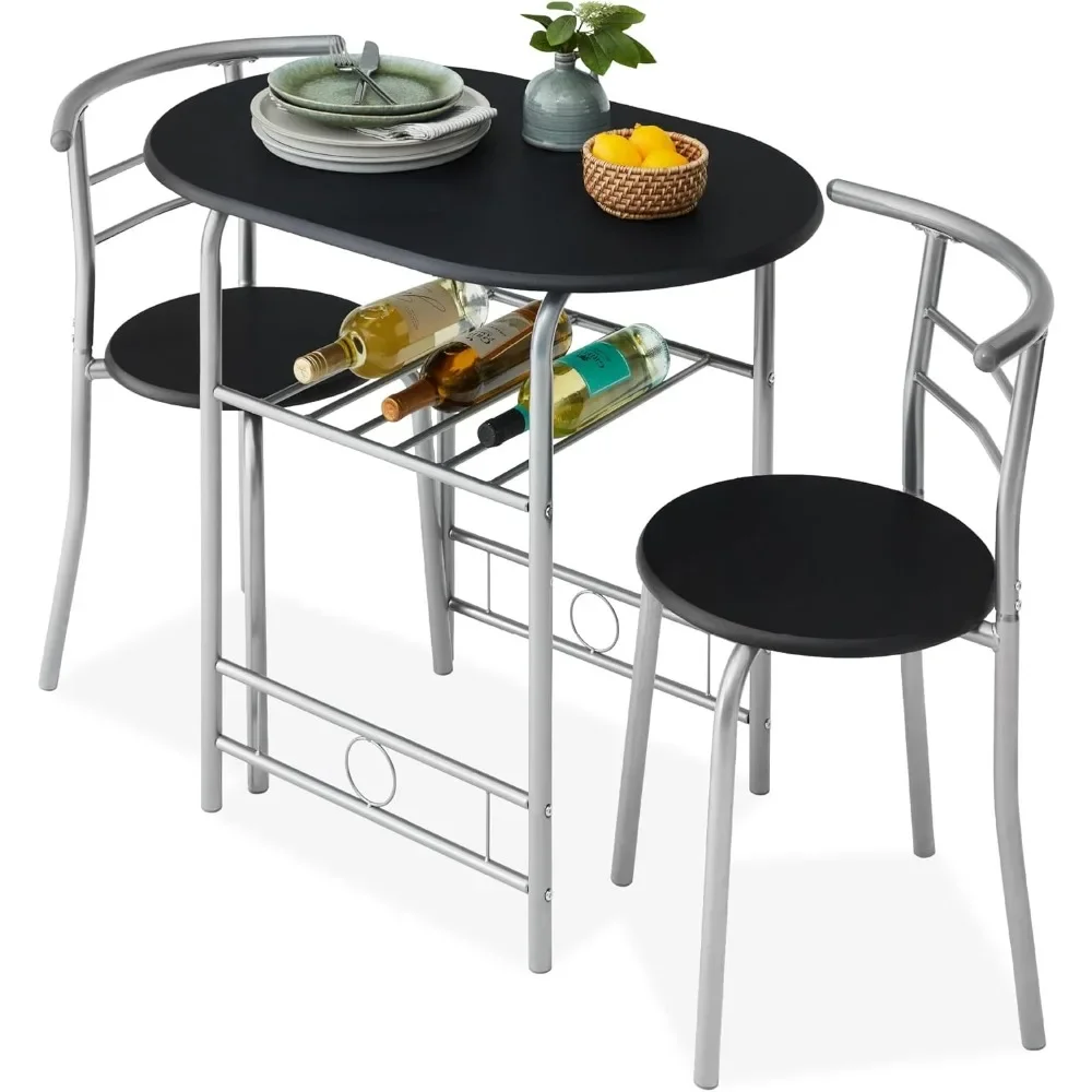 3-Piece Wooden Round Table& Chair Set for Kitchen, Dining Room, Compact Space w/Steel Frame,Built-in Wine Rack Dining Room Sets
3-Piece Wooden Round Table& Chair Set for Kitchen, Dining Room, Compact Space w/Steel Frame,Built-in Wine Rack Dining Room Sets