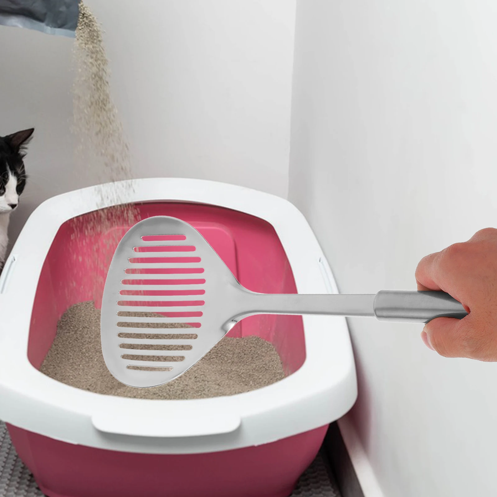 Stainless Steel Cat Litter Scoop Shovel Silver Metal Large Size Easy Filtration Durable Stainless Steel Pet Supplies
Stainless Steel Cat Litter Scoop Shovel Silver Metal Large Size Easy Filtration Durable Stainless Steel Pet Supplies