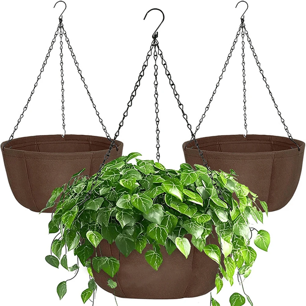 Set of Three For Outdoor Hanging Plant Baskets Constructed from Non Woven Material with Reliable Chain Support
Set of Three For Outdoor Hanging Plant Baskets Constructed from Non Woven Material with Reliable Chain Support