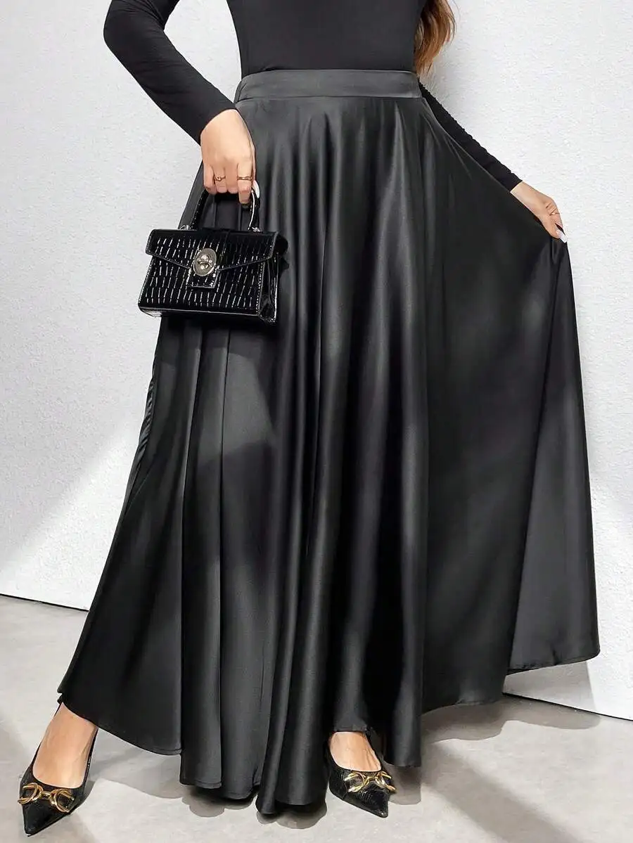Elegant Solid Color Flared Maxi Skirt For Women Autumn
Elegant Solid Color Flared Maxi Skirt For Women Autumn