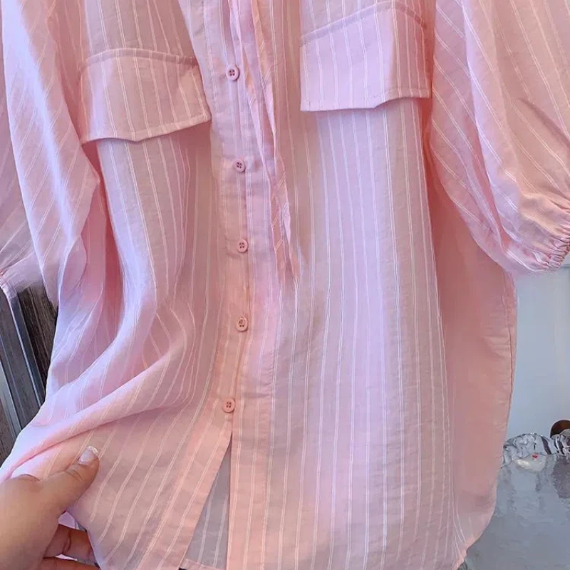2024 Women's Clothing Gentle Stripe Short Sleeved Chiffon Button Round Neck Shirt Summer Loose Style Commuting FashionableTops
2024 Women's Clothing Gentle Stripe Short Sleeved Chiffon Button Round Neck Shirt Summer Loose Style Commuting FashionableTops