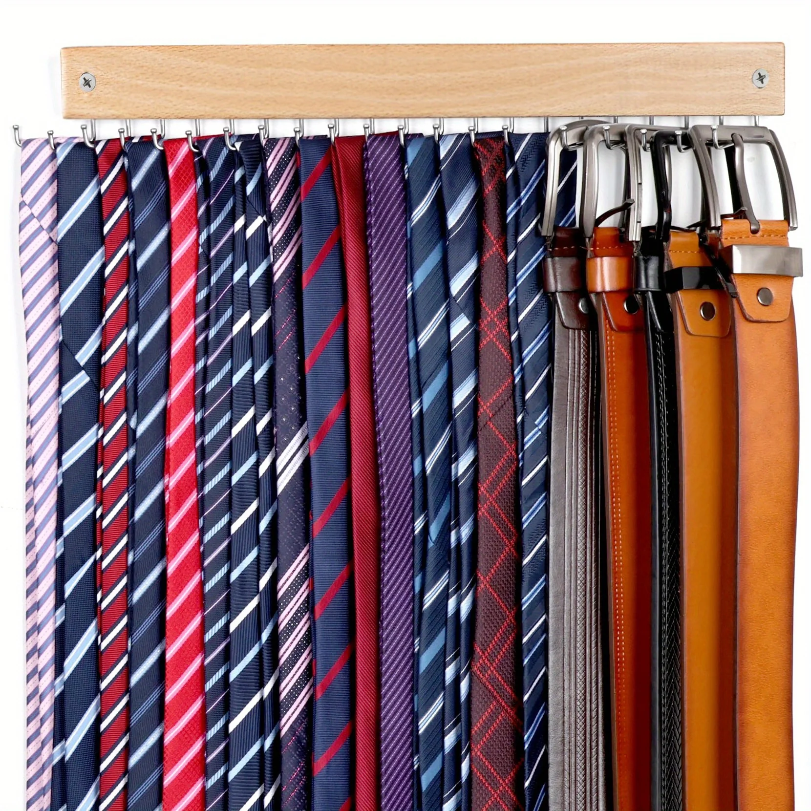 1pc Belt Hanger Tie Rack Wall Mounted 360°Rotating Belt Organizer Tie Hanger Max 20 Storage
1pc Belt Hanger Tie Rack Wall Mounted 360°Rotating Belt Organizer Tie Hanger Max 20 Storage