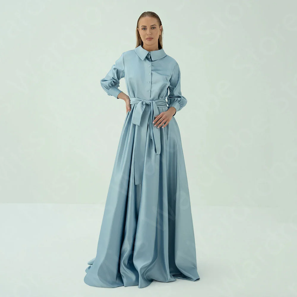 Customized Classic Baby Blue Evening Dresses Modest 2025 Prom Party Gowns Long Sleeves Wedding Guest Dresses Arabic with Belt
Customized Classic Baby Blue Evening Dresses Modest 2025 Prom Party Gowns Long Sleeves Wedding Guest Dresses Arabic with Belt