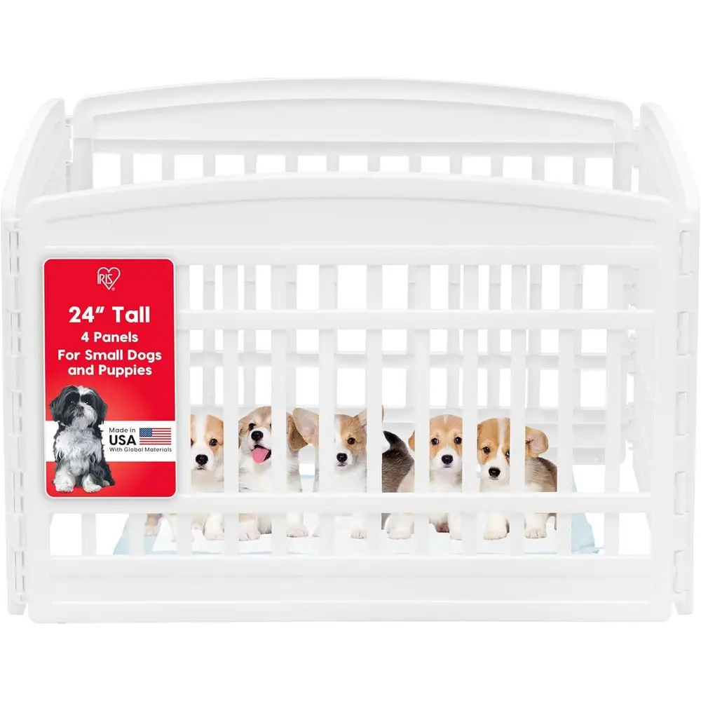 24 4-Panel White Playpen for Puppies and Small Dogs, 35 x 35 x 24, Suitable for Indoor Use
24 4-Panel White Playpen for Puppies and Small Dogs, 35 x 35 x 24, Suitable for Indoor Use