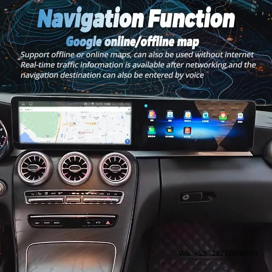 12.3+12.3" Dual Screen Android Navigation for Mercedes Benz C Class W205 GLC X253 C180 C200 C220 C300 C350 2016-2022 Carplay GPS
12.3+12.3" Dual Screen Android Navigation for Mercedes Benz C Class W205 GLC X253 C180 C200 C220 C300 C350 2016-2022 Carplay GPS