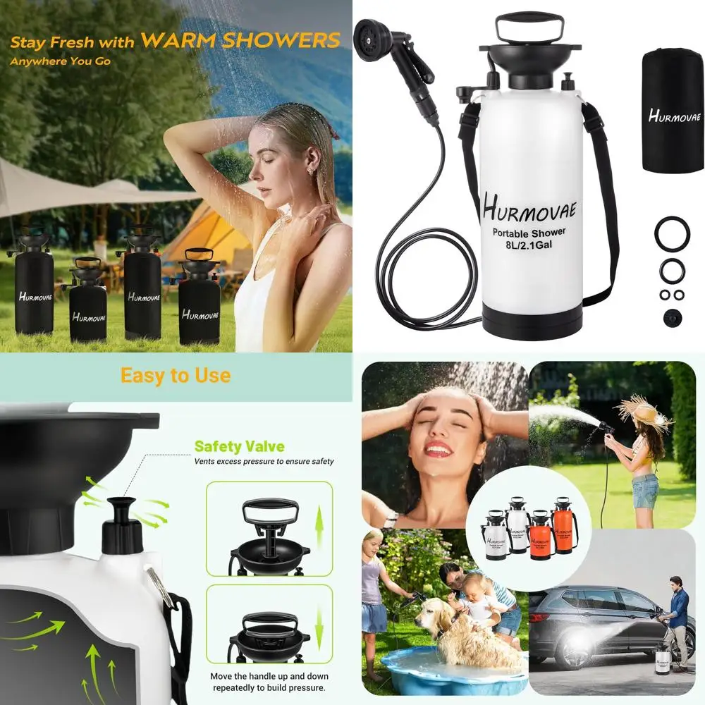 Portable 8L Shower with 10 Spray Modes, Nylon Sleeve, No Electricity Required for Beach, Travel, and Hiking
Portable 8L Shower with 10 Spray Modes, Nylon Sleeve, No Electricity Required for Beach, Travel, and Hiking