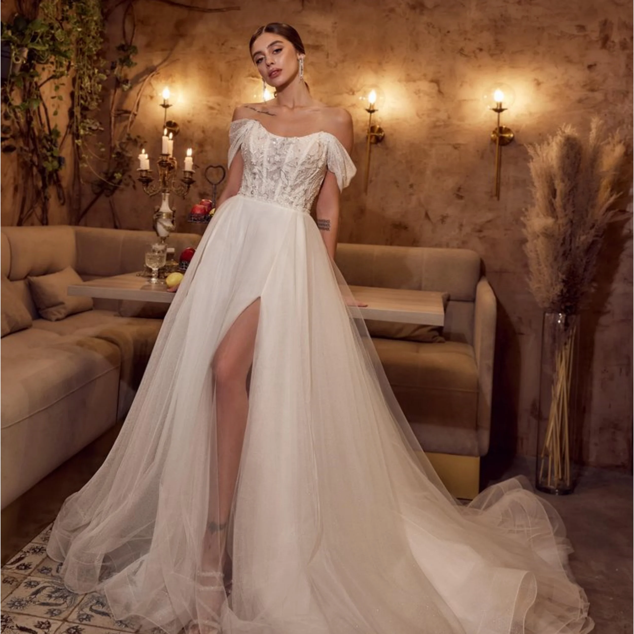 Розовые кружевные свадебные платья в стиле бохо для женщин, тюлевые платья с высоким разрезом, Vestidos De Novia, иллюзия трапециевидной формы, Vestidos Elegantes по индивидуальному заказу
Розовые кружевные свадебные платья в стиле бохо для женщин, тюлевые платья с высоким разрезом, Vestidos De Novia, иллюзия трапециевидной формы, Vestidos Elegantes по индивидуальному заказу