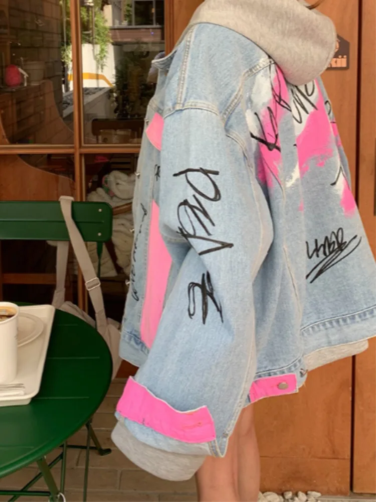 Casual Loose Women's Denim Jaet Spring Autumn fiti Design Trendy Hong Kong Sle Streetwear Comfortable Casual Jaet
Casual Loose Women's Denim Jaet Spring Autumn fiti Design Trendy Hong Kong Sle Streetwear Comfortable Casual Jaet