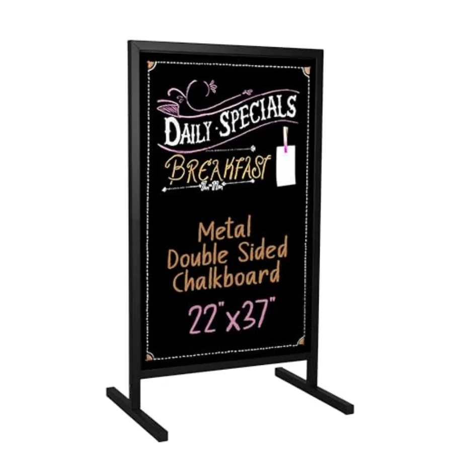 Metal Double Sided Swinging Chalkboard Sign - 22x37 inch Magnetic Sidewalk Sign - A Frame Chalkboard Alternative Menu Board for
Metal Double Sided Swinging Chalkboard Sign - 22x37 inch Magnetic Sidewalk Sign - A Frame Chalkboard Alternative Menu Board for