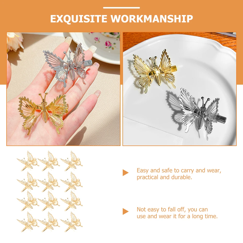 12 Pcs Barrettes Hair Butterflies Hair Clips Clips Hollow Design Metal Accessories Women Girls Hairstyle Barrettes
12 Pcs Barrettes Hair Butterflies Hair Clips Clips Hollow Design Metal Accessories Women Girls Hairstyle Barrettes