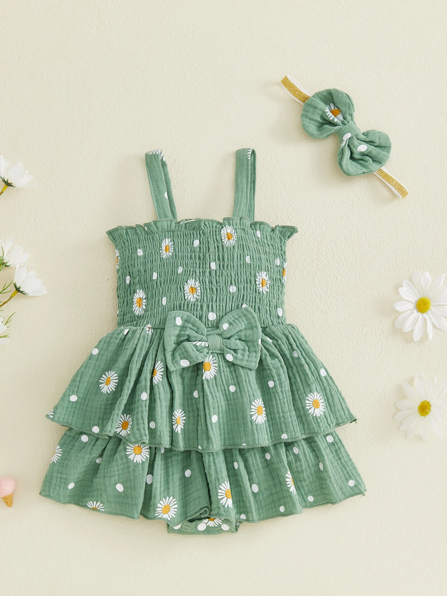 Adorable Baby Girl Sleeveless Floral Print Romper Dress with Matching Bow Headband Set for a Stylish Look
Adorable Baby Girl Sleeveless Floral Print Romper Dress with Matching Bow Headband Set for a Stylish Look