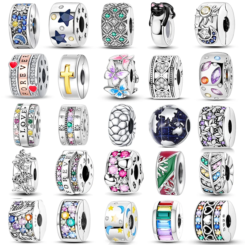 Silver Clasp 925 Sterling Silver CZ Pave Clip Charms Beads Stopper Safety Chain Fit Original Bracelet Jewelry Clip Diy
Silver Clasp 925 Sterling Silver CZ Pave Clip Charms Beads Stopper Safety Chain Fit Original Bracelet Jewelry Clip Diy