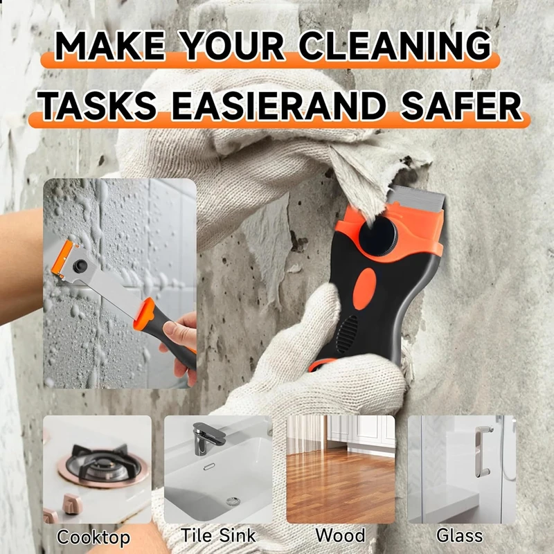 Plastic Scraper with Plastic/Metal Blades Multipurpose Window Scraper Non-Scratch Scraper for Removing Stickers Decals Glue
Plastic Scraper with Plastic/Metal Blades Multipurpose Window Scraper Non-Scratch Scraper for Removing Stickers Decals Glue