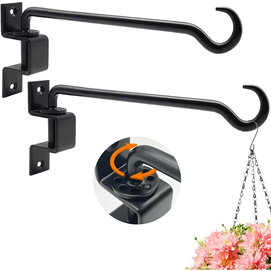 12 inch 2 Pack Swivel Plant Hangers Outdoor Heavy Duty Black Iron Plant Hanging Hook Bracket for Flowers Baskets Pots Bird Feed
12 inch 2 Pack Swivel Plant Hangers Outdoor Heavy Duty Black Iron Plant Hanging Hook Bracket for Flowers Baskets Pots Bird Feed