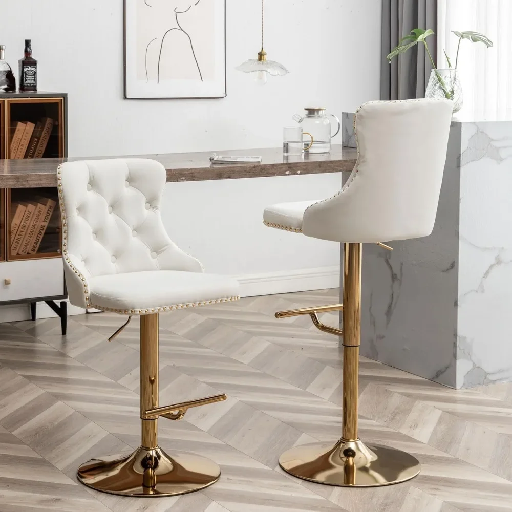 Bar Stool, Swivel Counter Height Bar Stools with Nail Head Trim and Button, Adjustable Barstools, Set of 4 Bar Stool
Bar Stool, Swivel Counter Height Bar Stools with Nail Head Trim and Button, Adjustable Barstools, Set of 4 Bar Stool