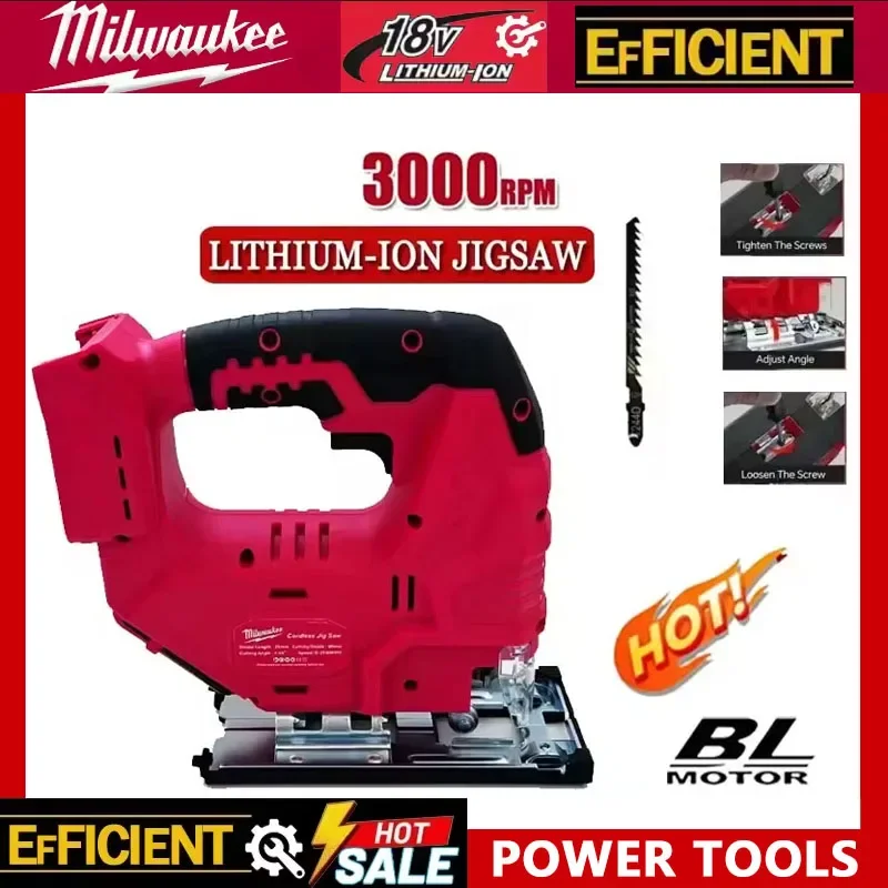 Milwaukee 18V 20V Brushless Jigsaw 0-45º Cutting 3 Orbital Settings Electric Jigsaw Woodworking Tool with Battery
Milwaukee 18V 20V Brushless Jigsaw 0-45º Cutting 3 Orbital Settings Electric Jigsaw Woodworking Tool with Battery