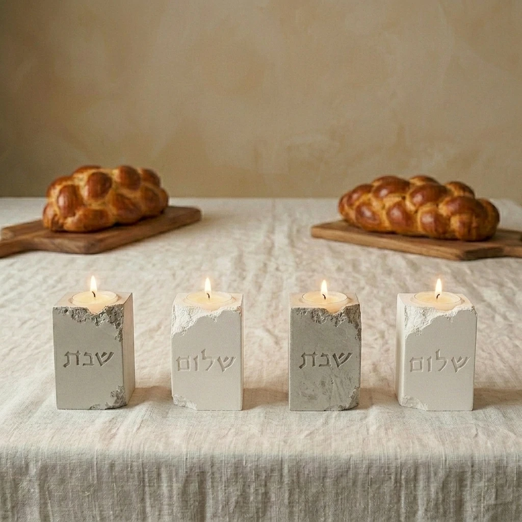 DIY Concrete Silicone Mold Hebrew Shabbat Shalom Candle Holder Judaica Casting Edge Rough Stone Jewish Craft
DIY Concrete Silicone Mold Hebrew Shabbat Shalom Candle Holder Judaica Casting Edge Rough Stone Jewish Craft