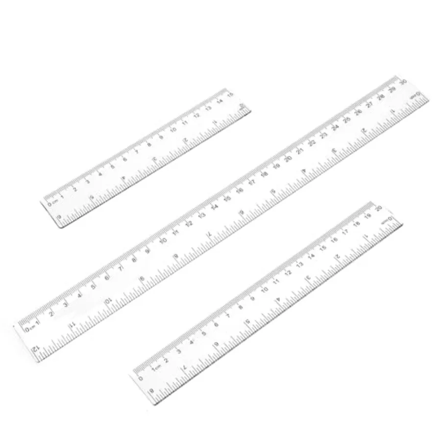 School and office use acrylic plastic clear transparent 3-piece ruler set 6/8/12 inch with precise measurement markings
School and office use acrylic plastic clear transparent 3-piece ruler set 6/8/12 inch with precise measurement markings