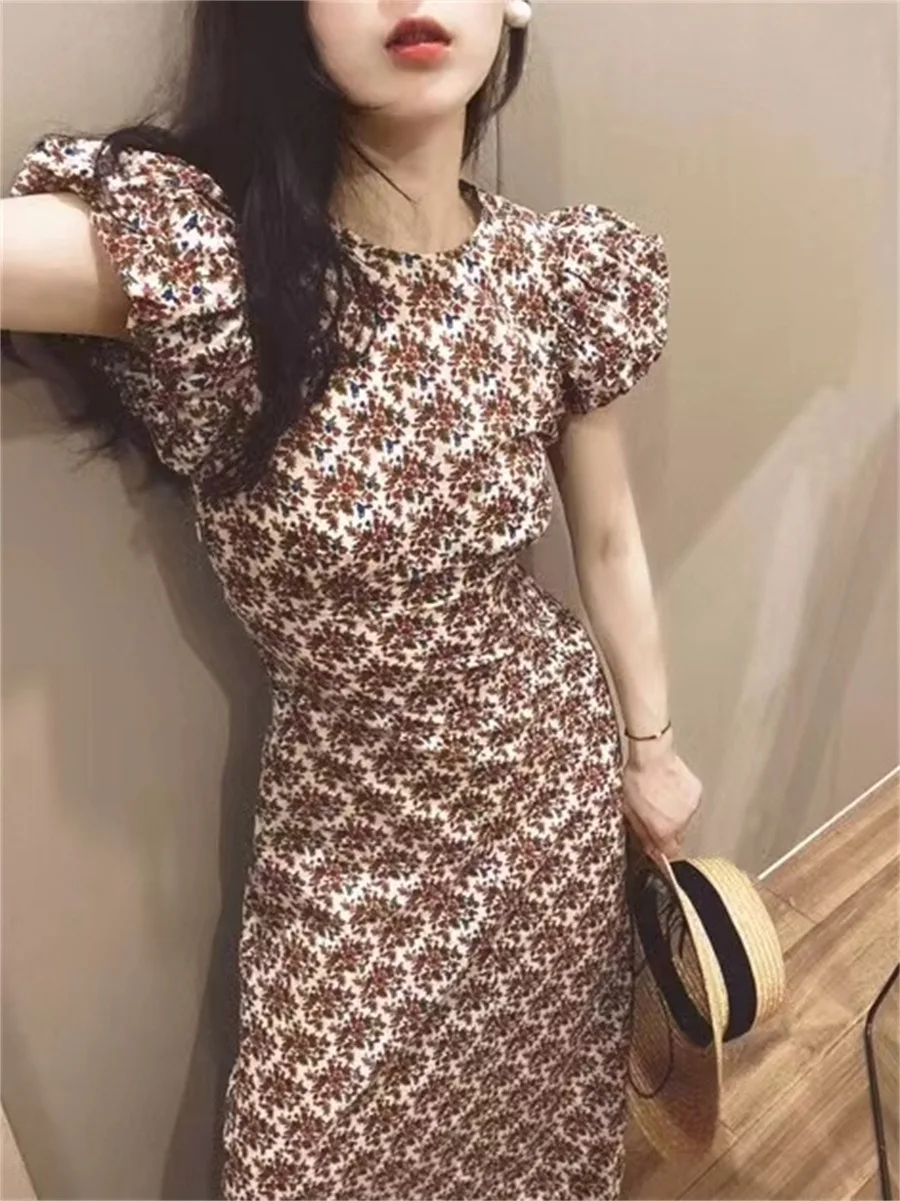 Maxi Dress for Women 2024 New Spring Summer Printed O-neck Slim Wasit Vintage Short Sleeve Long Robes
Maxi Dress for Women 2024 New Spring Summer Printed O-neck Slim Wasit Vintage Short Sleeve Long Robes