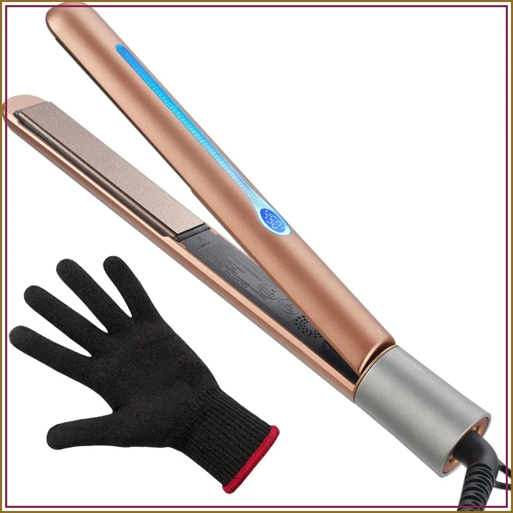 Ceramic Tourmaline Hair Straightener LCD Flat Iron 10s Fast Heating 1" Smooth 3D Floating Plate Dual Voltage Travel with Heat-Proof Glove
Ceramic Tourmaline Hair Straightener LCD Flat Iron 10s Fast Heating 1" Smooth 3D Floating Plate Dual Voltage Travel with Heat-Proof Glove