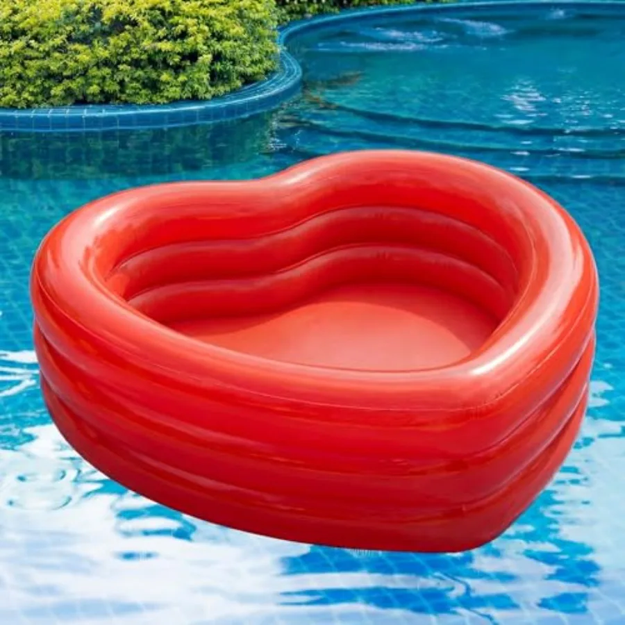Giant Red Heart Shaped Inflatable Swimming Pool 71" x 63" x 24" Large Heart Blow up Pool Fits 2-3 Adults for Summer Beach Party
Giant Red Heart Shaped Inflatable Swimming Pool 71" x 63" x 24" Large Heart Blow up Pool Fits 2-3 Adults for Summer Beach Party