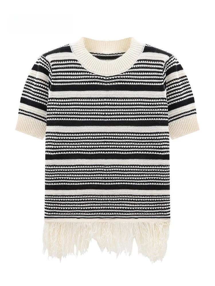 JZZDEMM Summer Thin Knitted Short Sleeve Women's Fashion Top Black And Apricot Stripe Design Sense Retro Commute Style Regula...
JZZDEMM Summer Thin Knitted Short Sleeve Women's Fashion Top Black And Apricot Stripe Design Sense Retro Commute Style Regula...