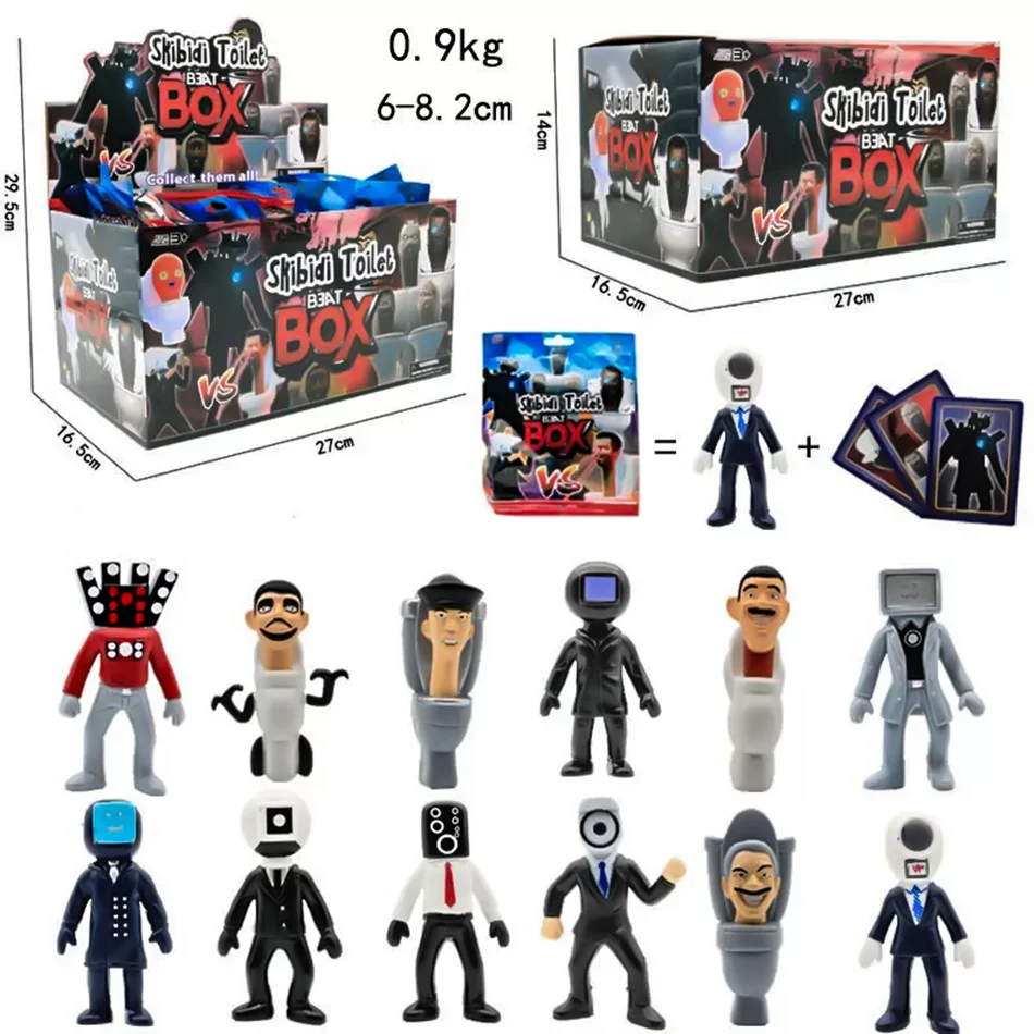 24Pcs Skibidi Toilet Figure Mystery Box Blind Box Toys Gifts for Kids Fans Adults Halloween Christmas Figure Decorative Gifts
24Pcs Skibidi Toilet Figure Mystery Box Blind Box Toys Gifts for Kids Fans Adults Halloween Christmas Figure Decorative Gifts