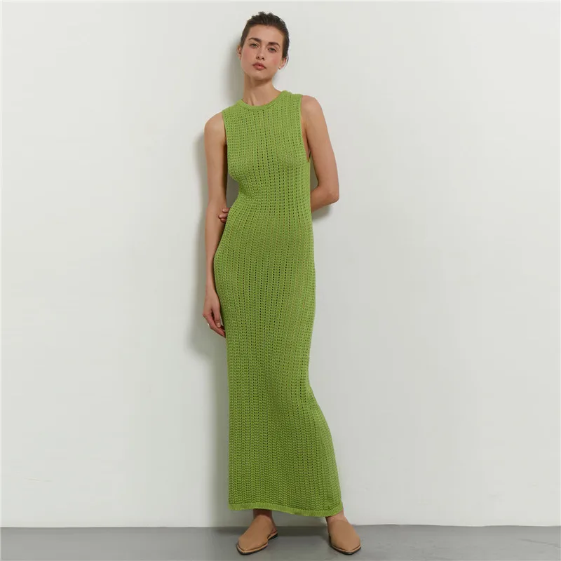 Green Knitted Maxi Dress Summer Sexy Hollow Out Sleeveless Holiday Party Beach Dress Women Solid Basic O-neck Elegant Dress 2024
Green Knitted Maxi Dress Summer Sexy Hollow Out Sleeveless Holiday Party Beach Dress Women Solid Basic O-neck Elegant Dress 2024