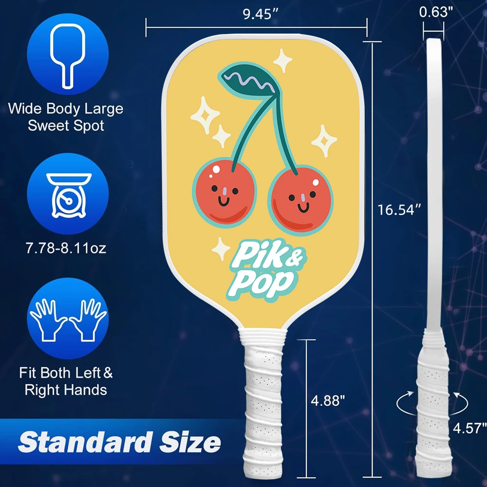 Pickleball Paddles (2-Pack) for All Skill Levels, Fiberglass Surface & Polypropylene Core, Includes 2 Paddles, Carry Bag & 2 Gri
Pickleball Paddles (2-Pack) for All Skill Levels, Fiberglass Surface & Polypropylene Core, Includes 2 Paddles, Carry Bag & 2 Gri