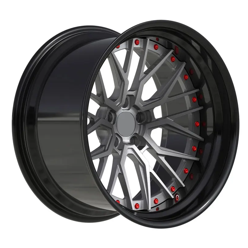 2-piece Matt Black Machine Face Wheel Rims Hub With Black Lip Red Bolts Forged Wheel Rim With 5 Spoke Forged Wheels
2-piece Matt Black Machine Face Wheel Rims Hub With Black Lip Red Bolts Forged Wheel Rim With 5 Spoke Forged Wheels