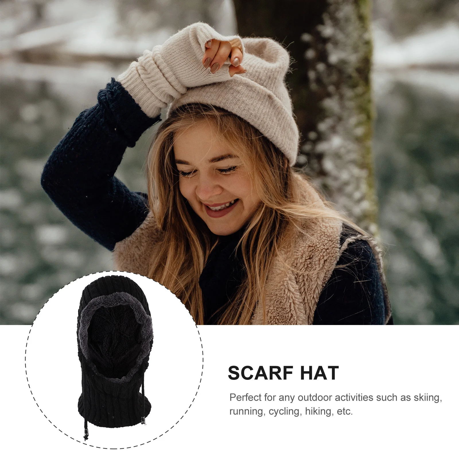 Winter Neck Warmer Cap Knitted Thickened Hat One Size Fits Most Men Women Warm for Cold Weather Activities Black
Winter Neck Warmer Cap Knitted Thickened Hat One Size Fits Most Men Women Warm for Cold Weather Activities Black